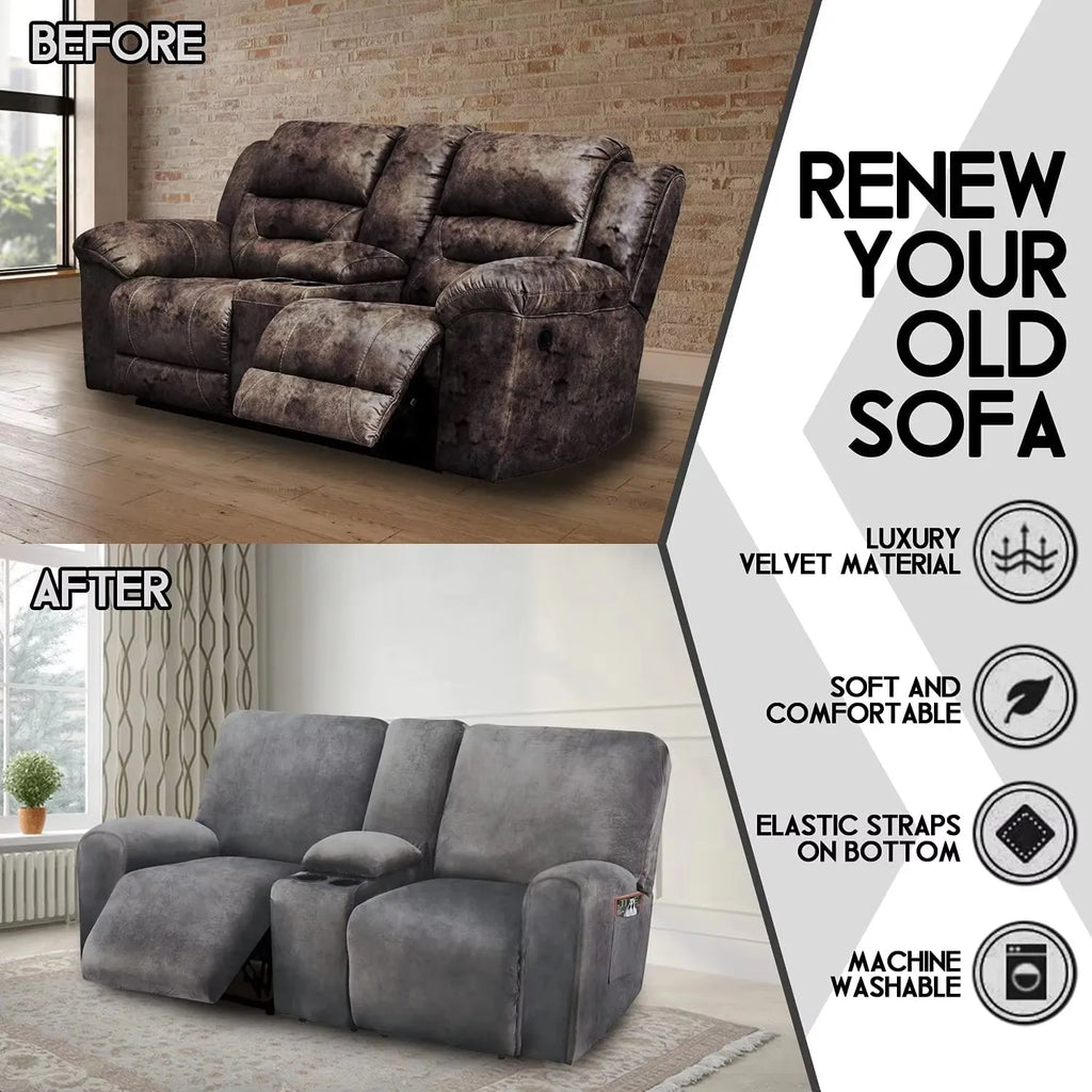 Recliner 2 Seater Sofa Covers with Cup Holders