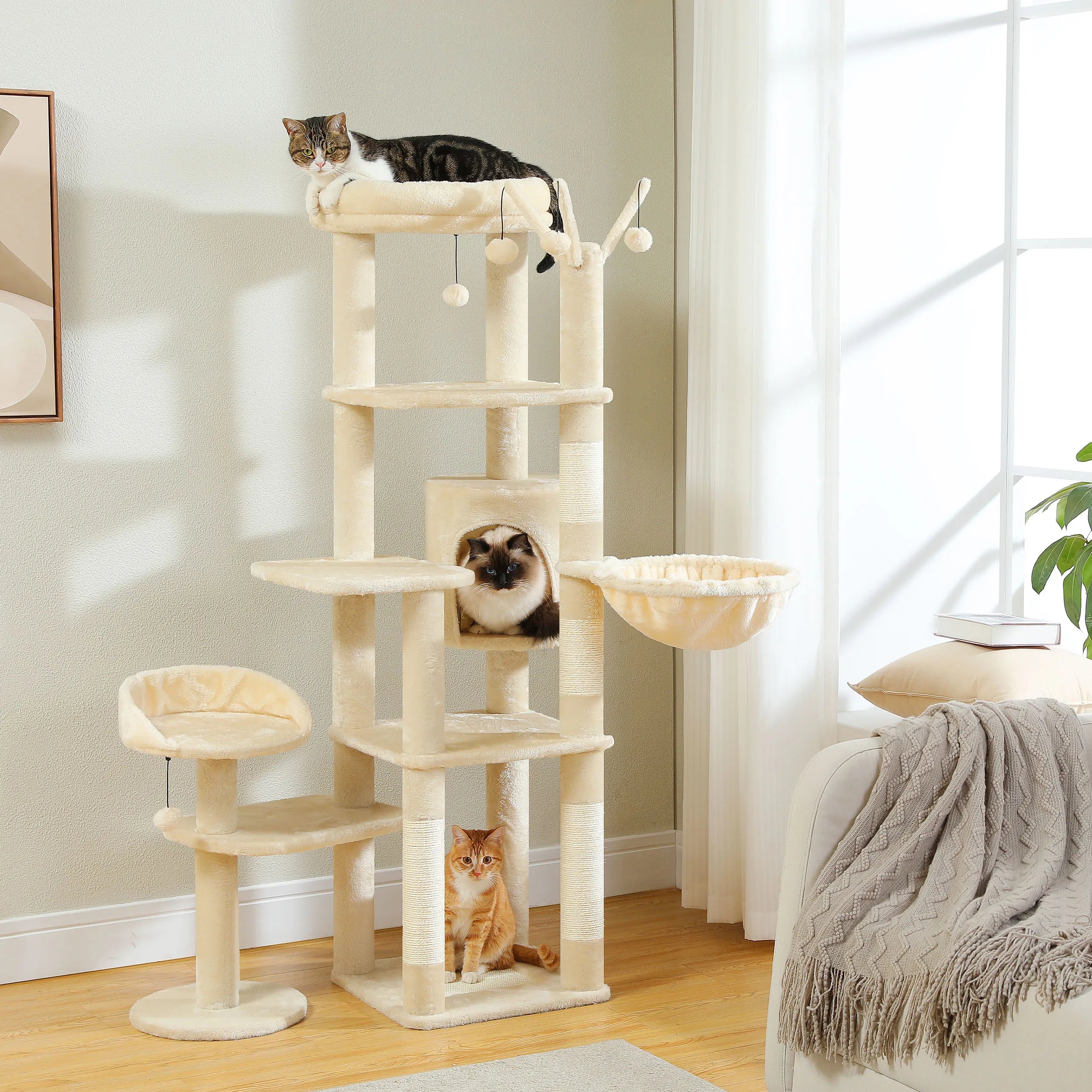 Multi-Level Cat Tree with Scratching Post