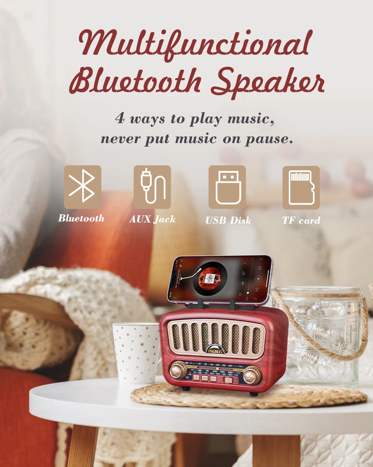 Retro Radio Bluetooth Speaker AM/FM/SW