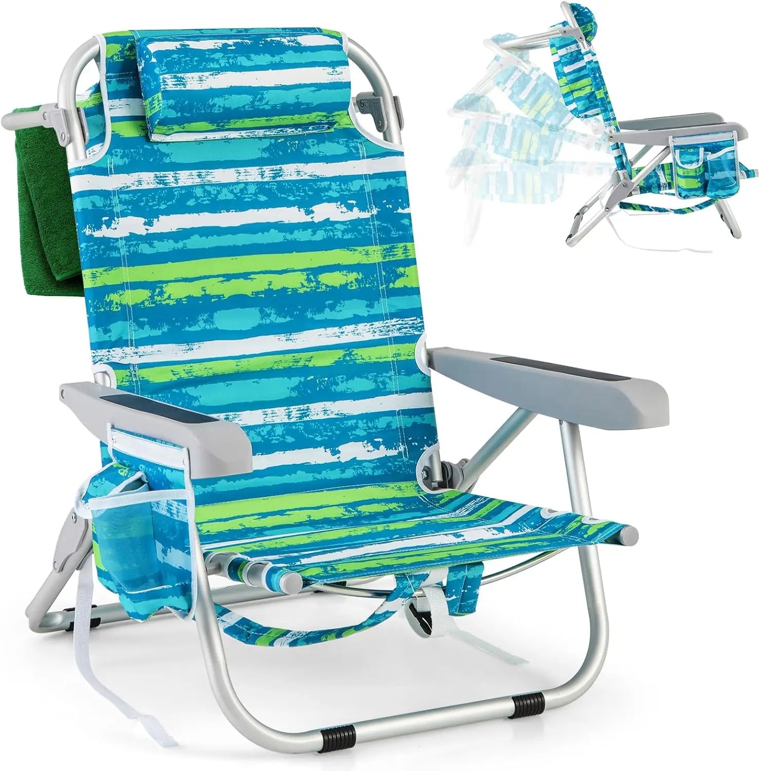 Deluxe 3-in-1 Reclining Beach Chair