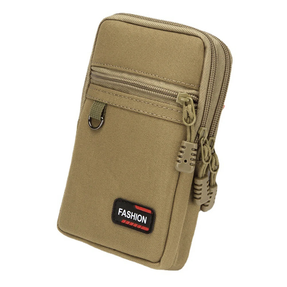 7 Inch Phone Pouch Belt Waist Bag Portable Men Coin Phone Organizer Bag Nylon Wear-resistant for Outdoor Camping Hunting
