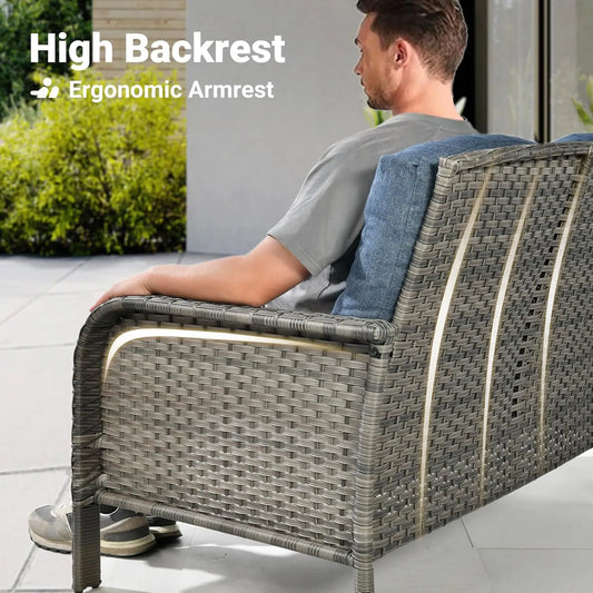 4 Pieces Patio Furniture Set with 30" Fire Pit Table