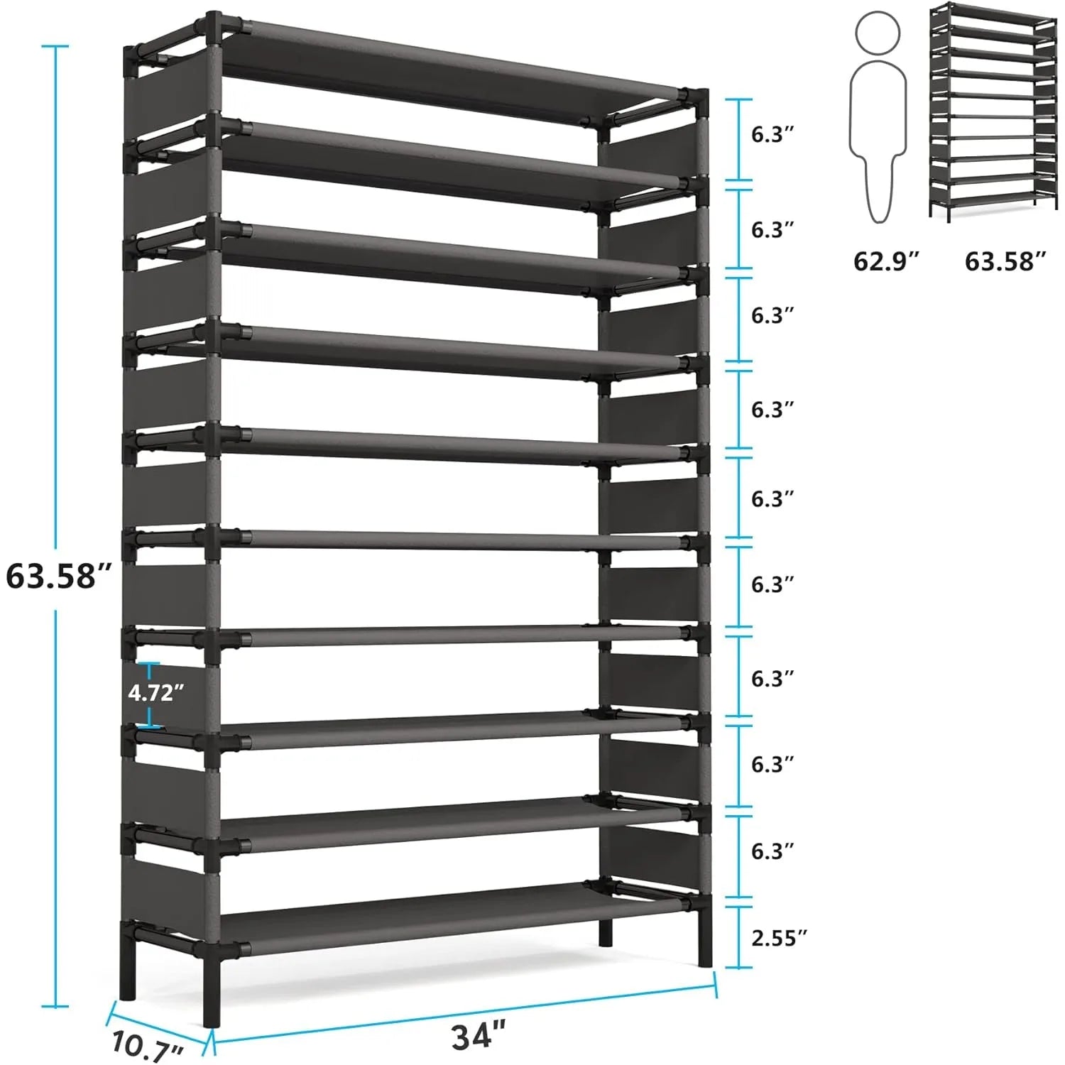 Multi-layer storage Rack, Large Capacity Organizer