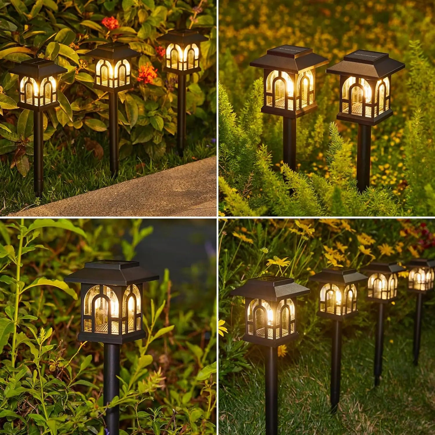 6/10 Pack Solar Pathway Lights Outdoor