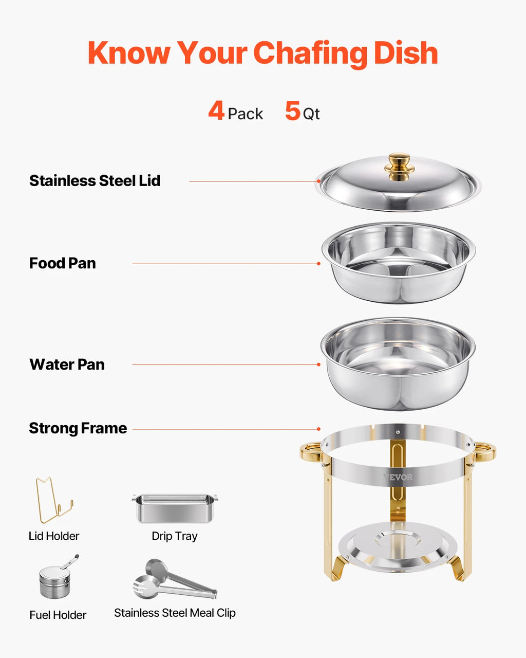 4 Pack Chafing Dish Buffet Set
