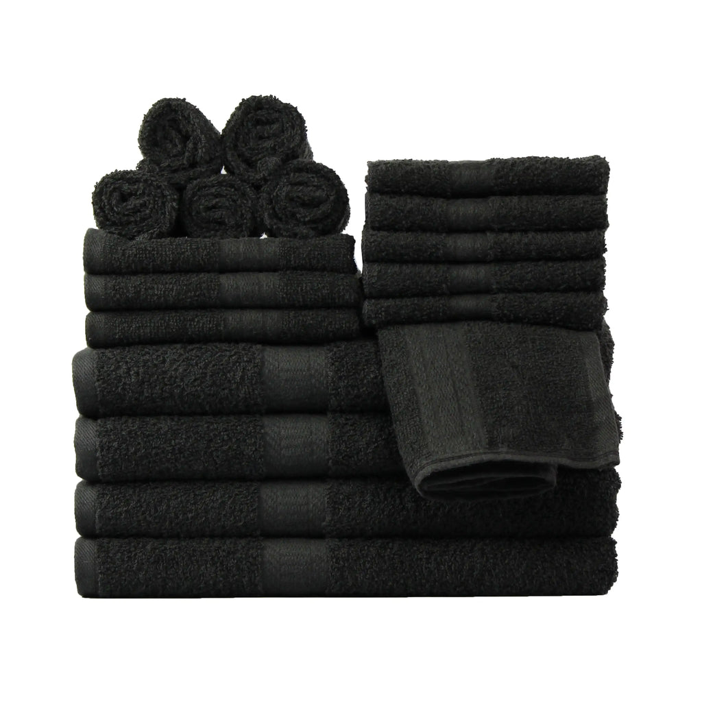 Super Soft and Highly Absorbent Basic Solid Towel Set,Black