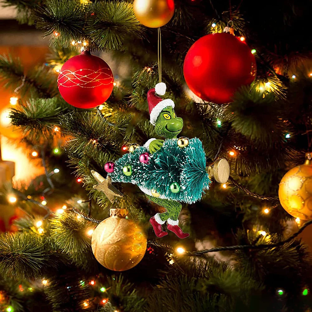 18Pcs 2D Acrylic Christmas Tree Green Monsters