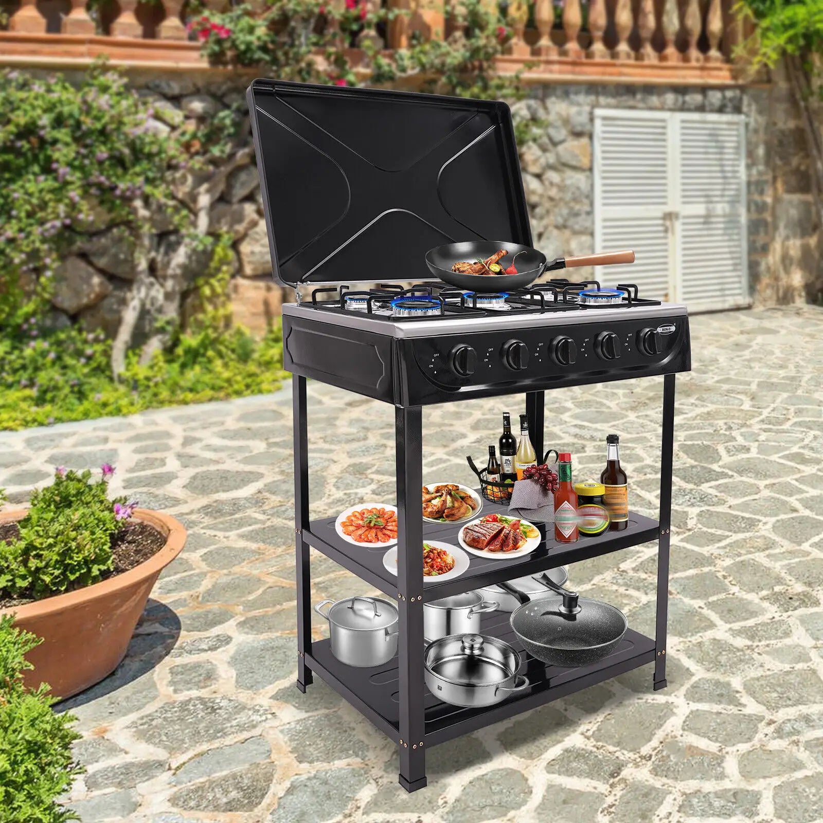 5-Burner Gas Stove Outdoor
