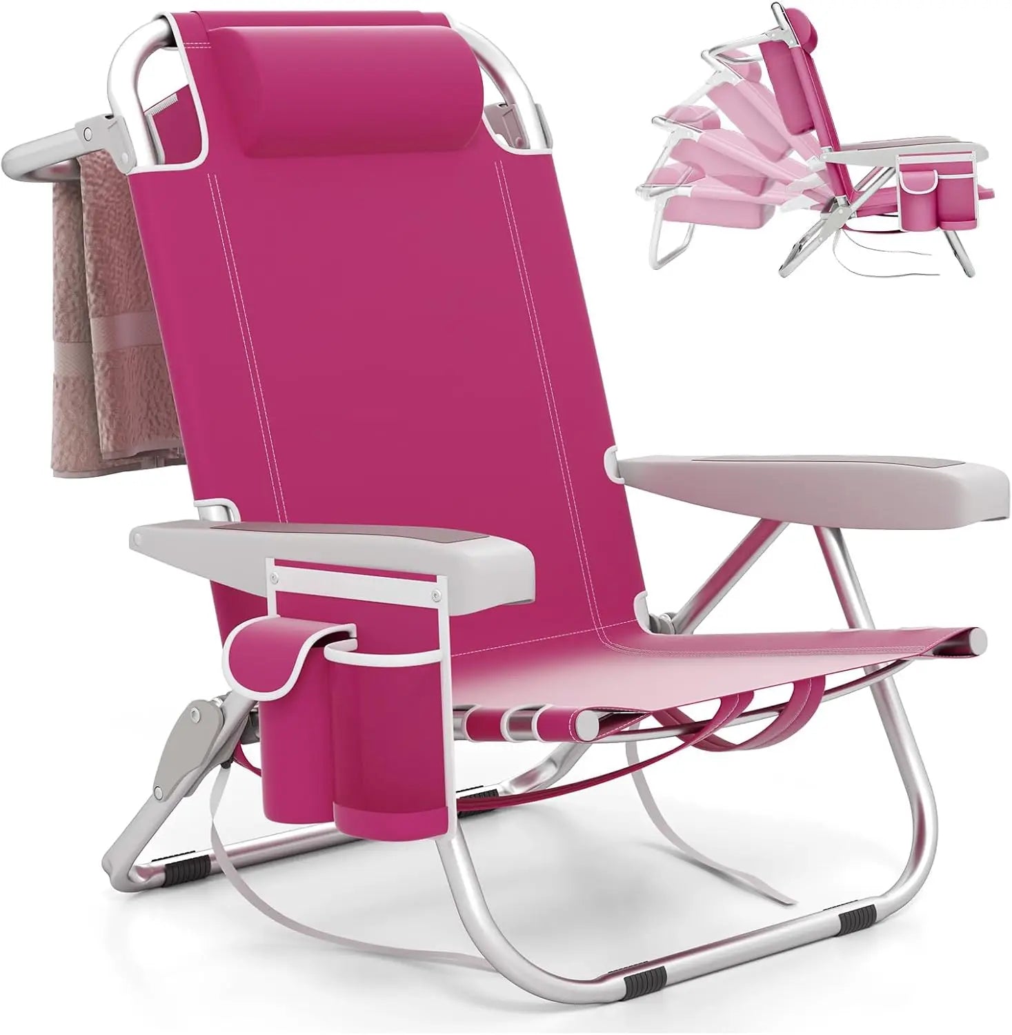 Deluxe 3-in-1 Reclining Beach Chair