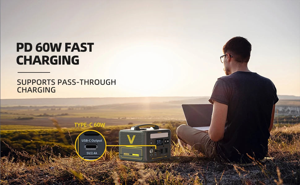 110W Solar Panel included,600W 299Wh LiFePO4 Portable Power Station with Solar Charger for Camp