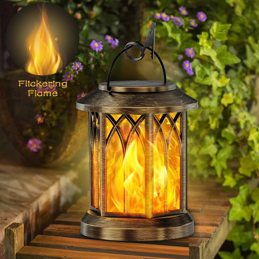 2 Pack Upgraded Flickering Flame Solar Lanterns
