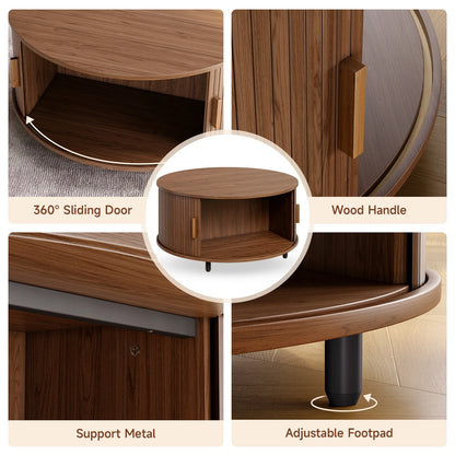 Round Coffee Table with Storage,31.5"