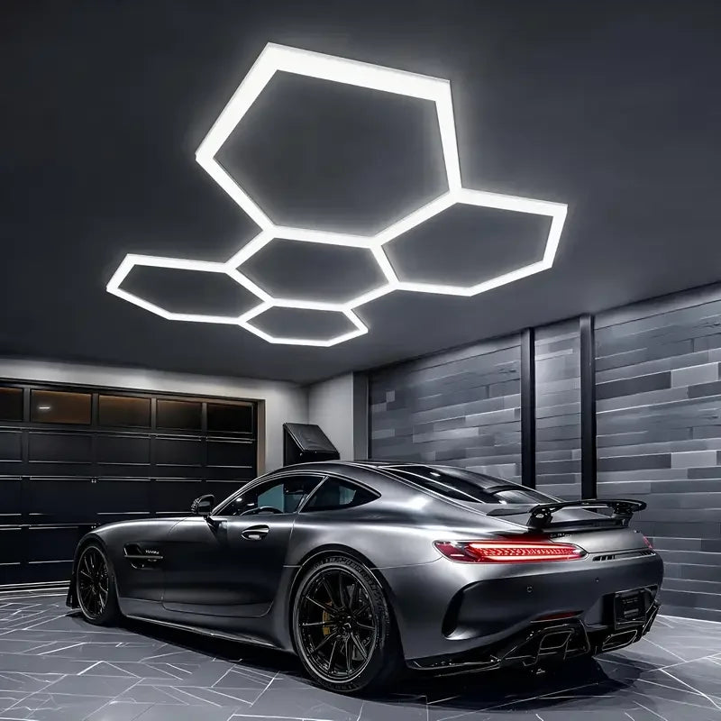 25 Pack Hexagon LED Garage Light - 26400LM Super Bright Ceiling LED Shop Light - Updated Bigger Size for Warehouse Workshop Gym