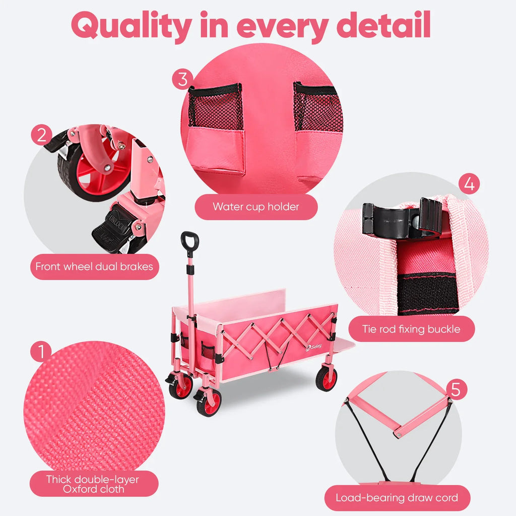 52" Extender Folding Collapsible Wagon Carts