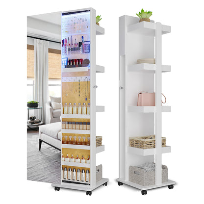 360° Rotating LED Jewelry Armoire