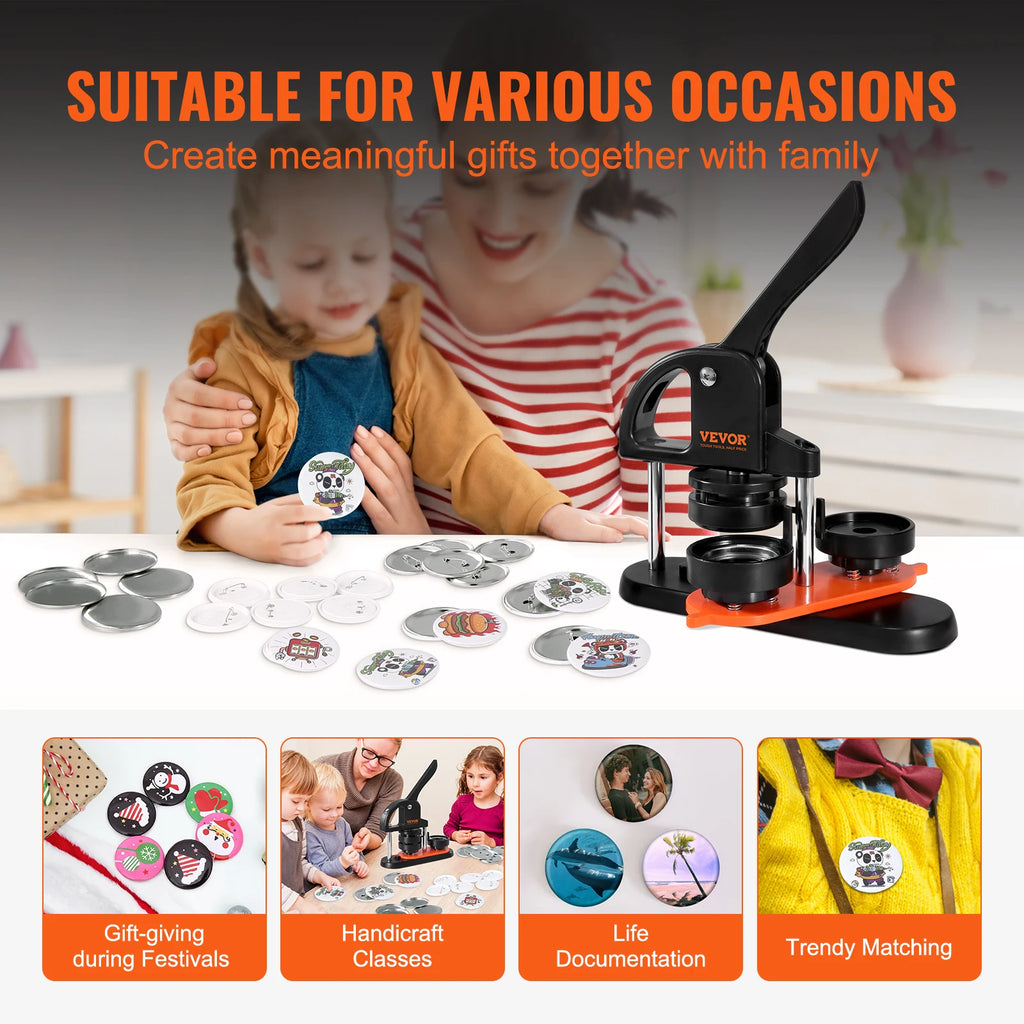 Button Maker 25/32/58 Pin Maker with Button Parts