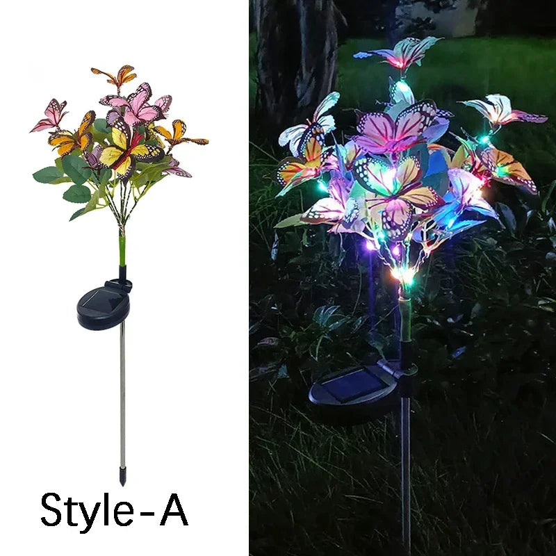 LED Simulation Butterfly Flower Solar Light