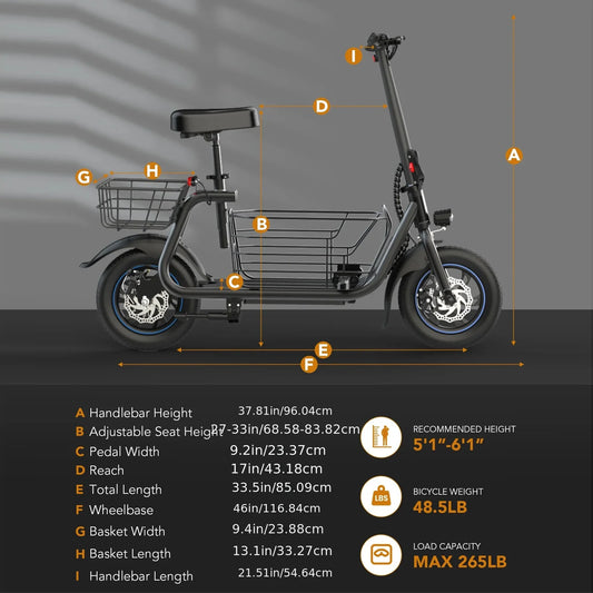 Electric Scooter with Basket for Pet