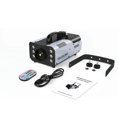1200W Fog Machine 6LEDs Remote Fogger Ejector
