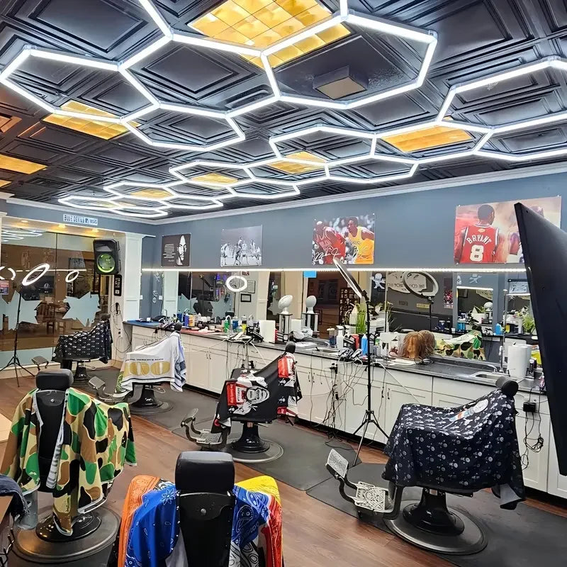 25 Pack Hexagon LED Garage Light - 26400LM Super Bright Ceiling LED Shop Light - Updated Bigger Size for Warehouse Workshop Gym