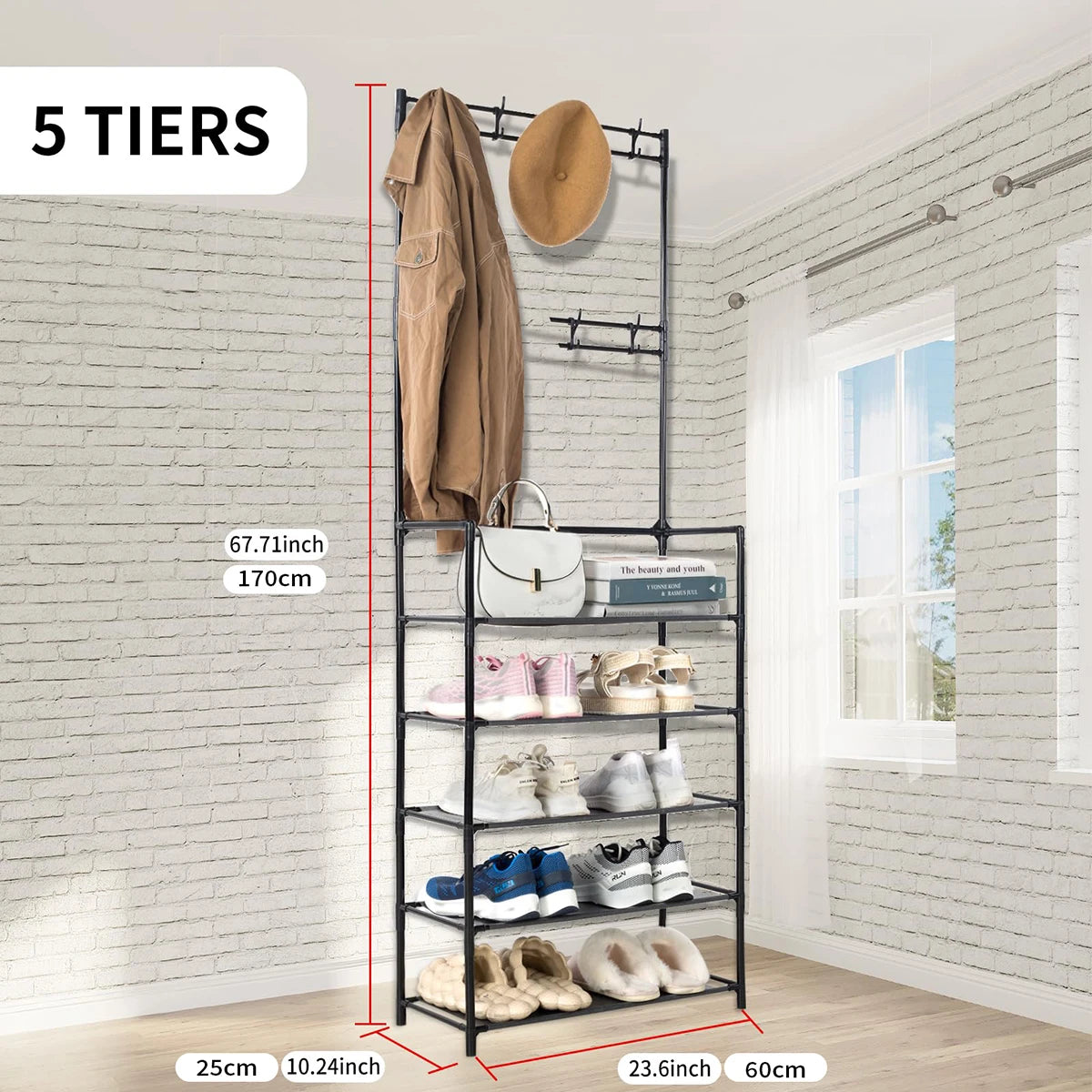 Entryway Coat Rack, Shoe Rack