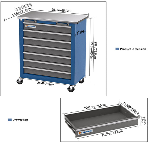 7-Drawer Rolling Tool Chest Toolbox