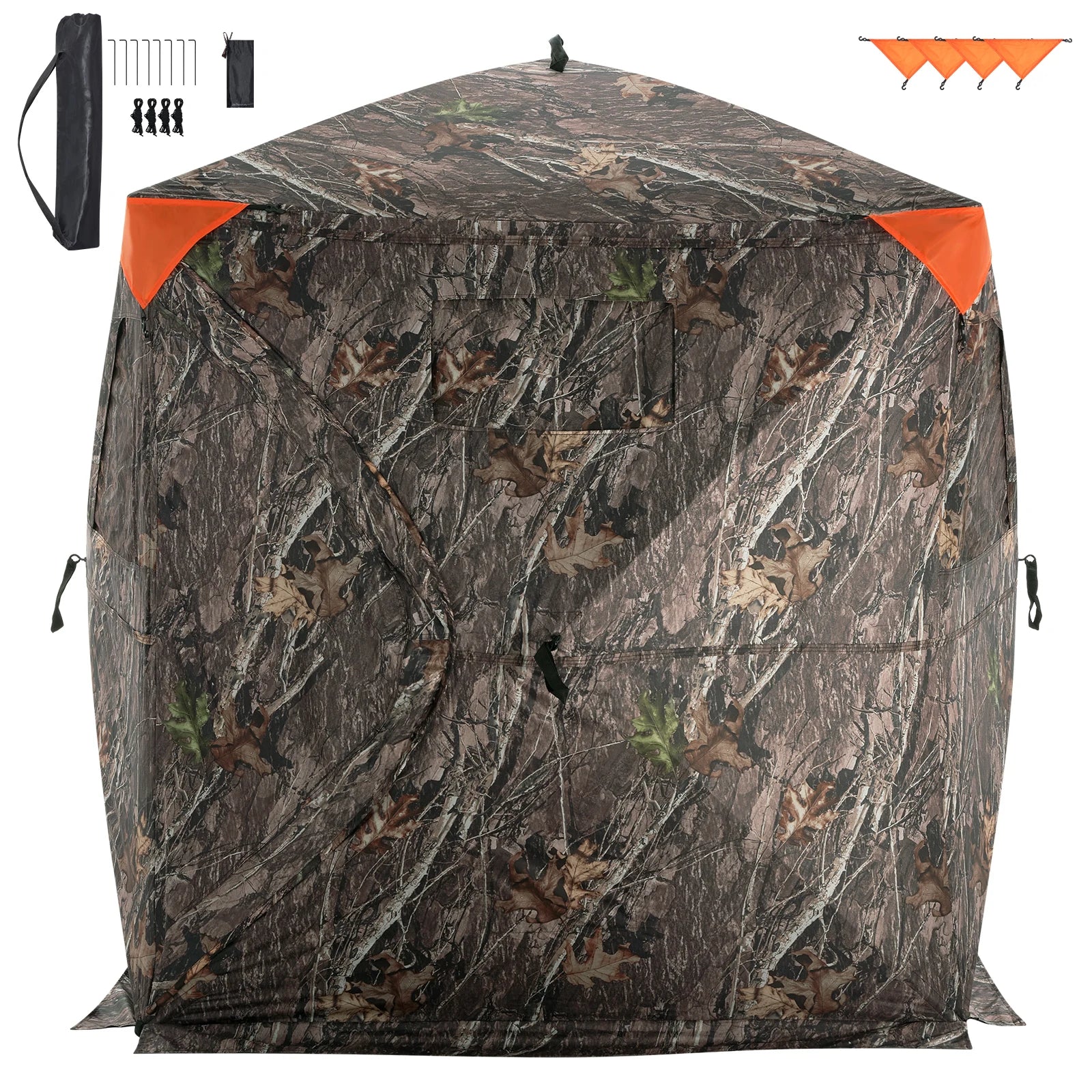 Hunting Blind, 270° See Through Ground Blind, 2-3 Person Pop Up Deer Blind