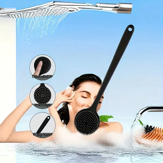 Silicone Bathing Brush with Long Handle