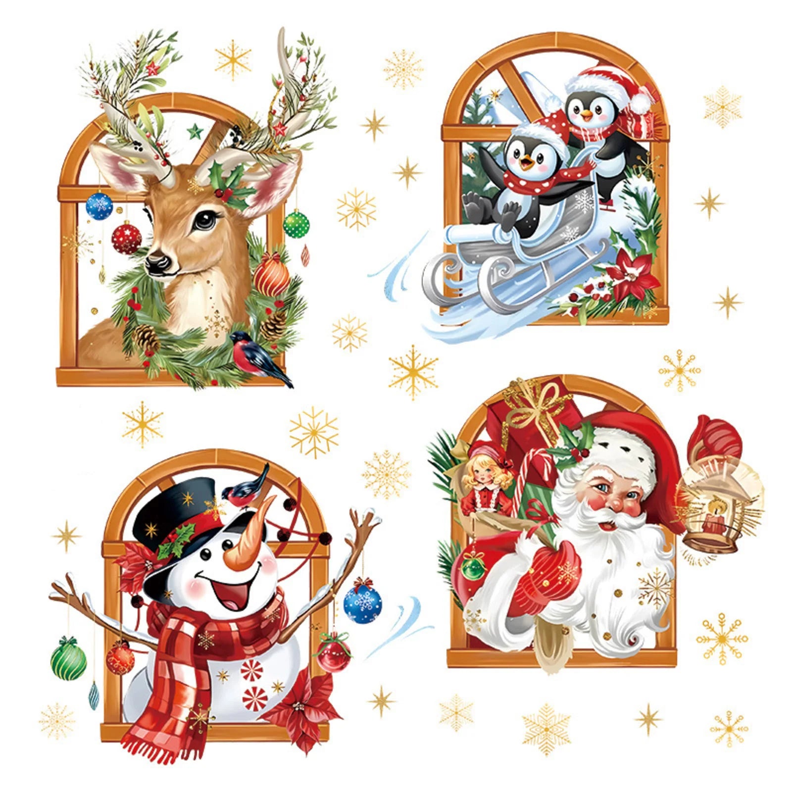 Christmas Holiday Party Decoration Window Stickers