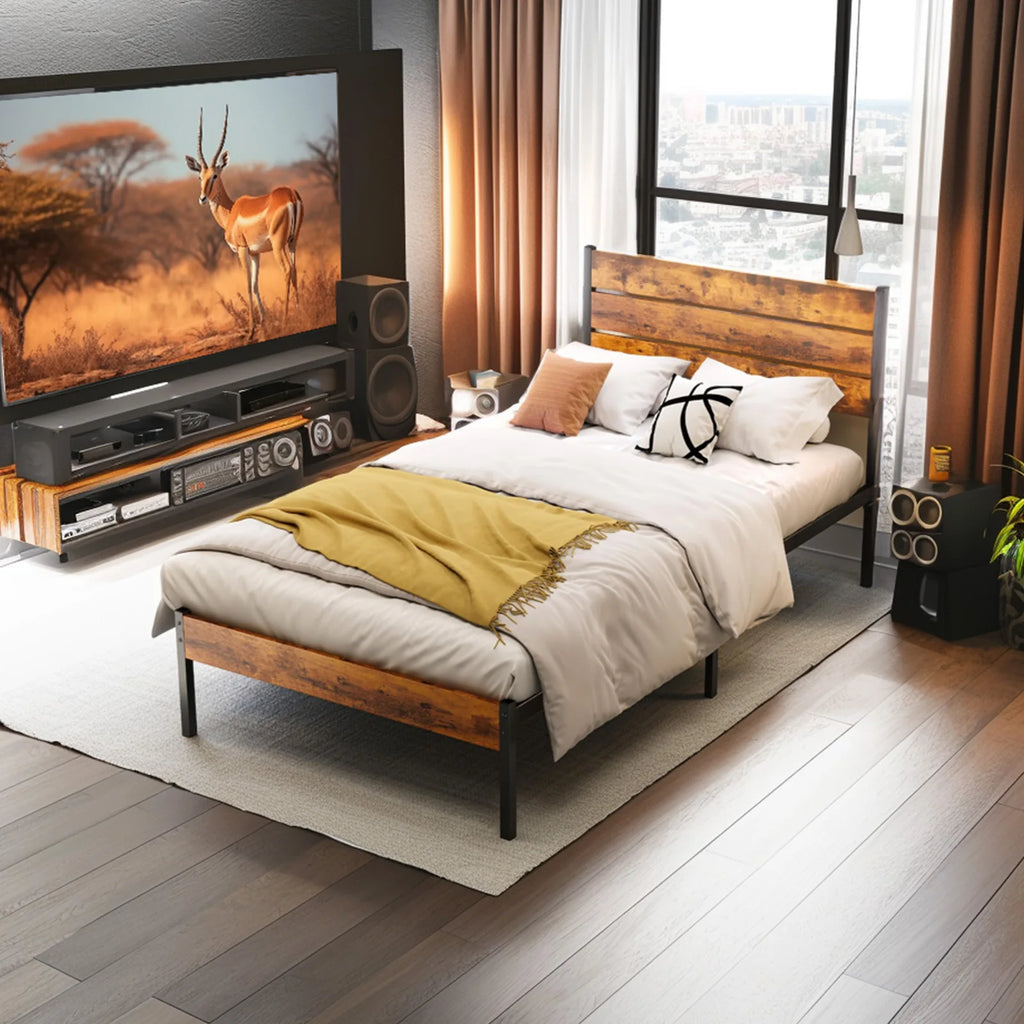 Queen Size Metal Platform Bed Frame