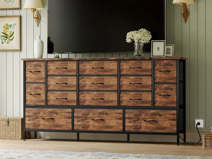 63.3”W TV Stand Dresser, 70''TV Stand with Power Outlets