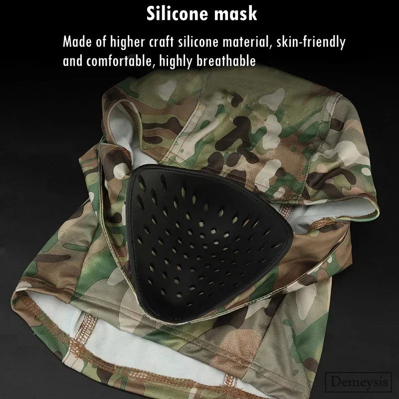 Tactical Mask Outdoor Balaclava Head Hood Silicone