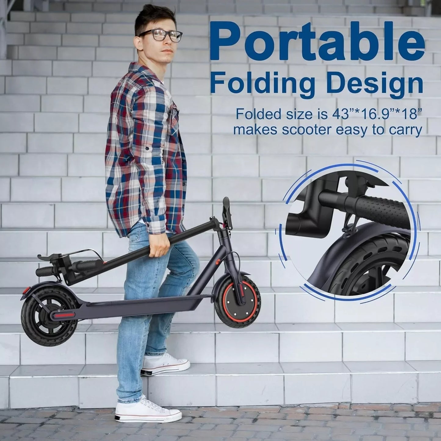 Electric Scooter 350W 19mph APP Smart