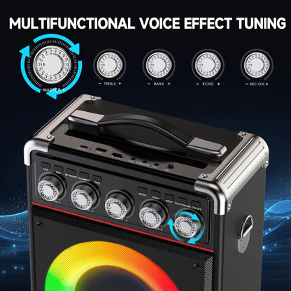 Karaoke Speaker, Bluetooth Speaker with 2 Microphones