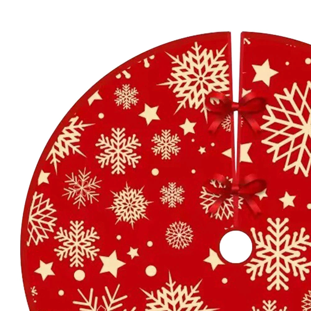 35.4inch Christmas Tree Skirts Snowflake Pattern