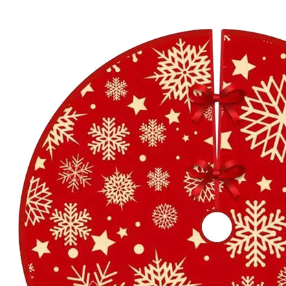 35.4inch Christmas Tree Skirts Snowflake Pattern