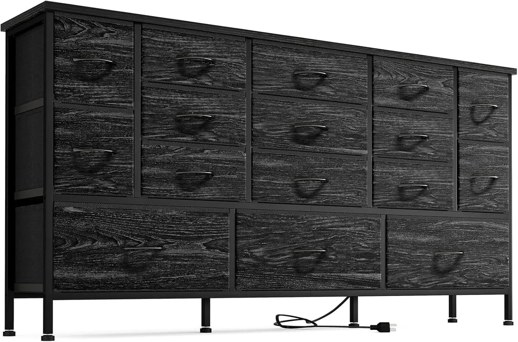 63.3”W TV Stand Dresser, 70''TV Stand with Power Outlets