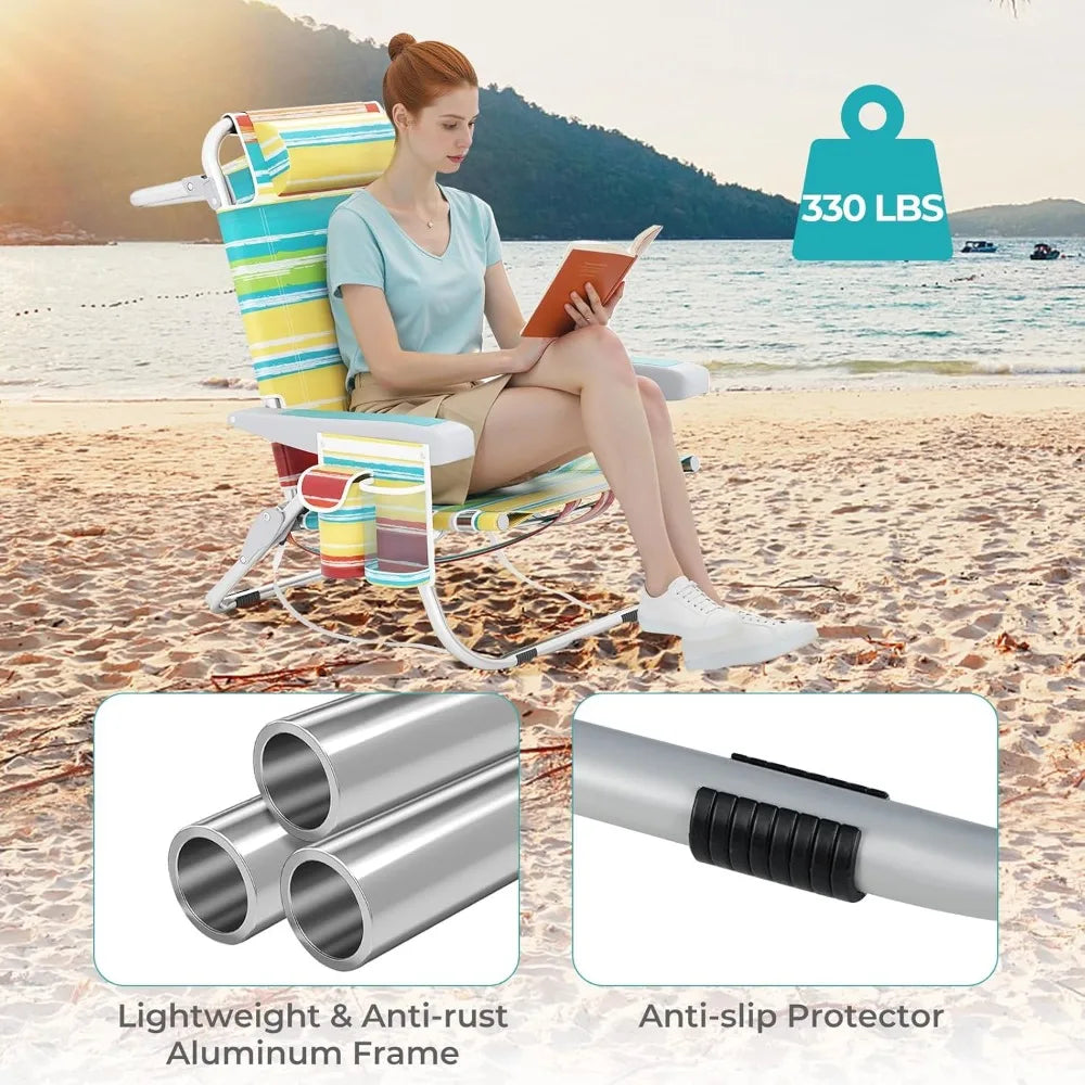 Deluxe 3-in-1 Reclining Beach Chair