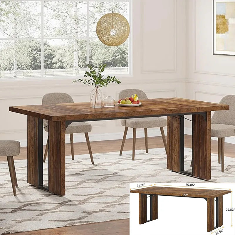 63-inch Dining Table for 4-6, Farmhouse Kitchen Table
