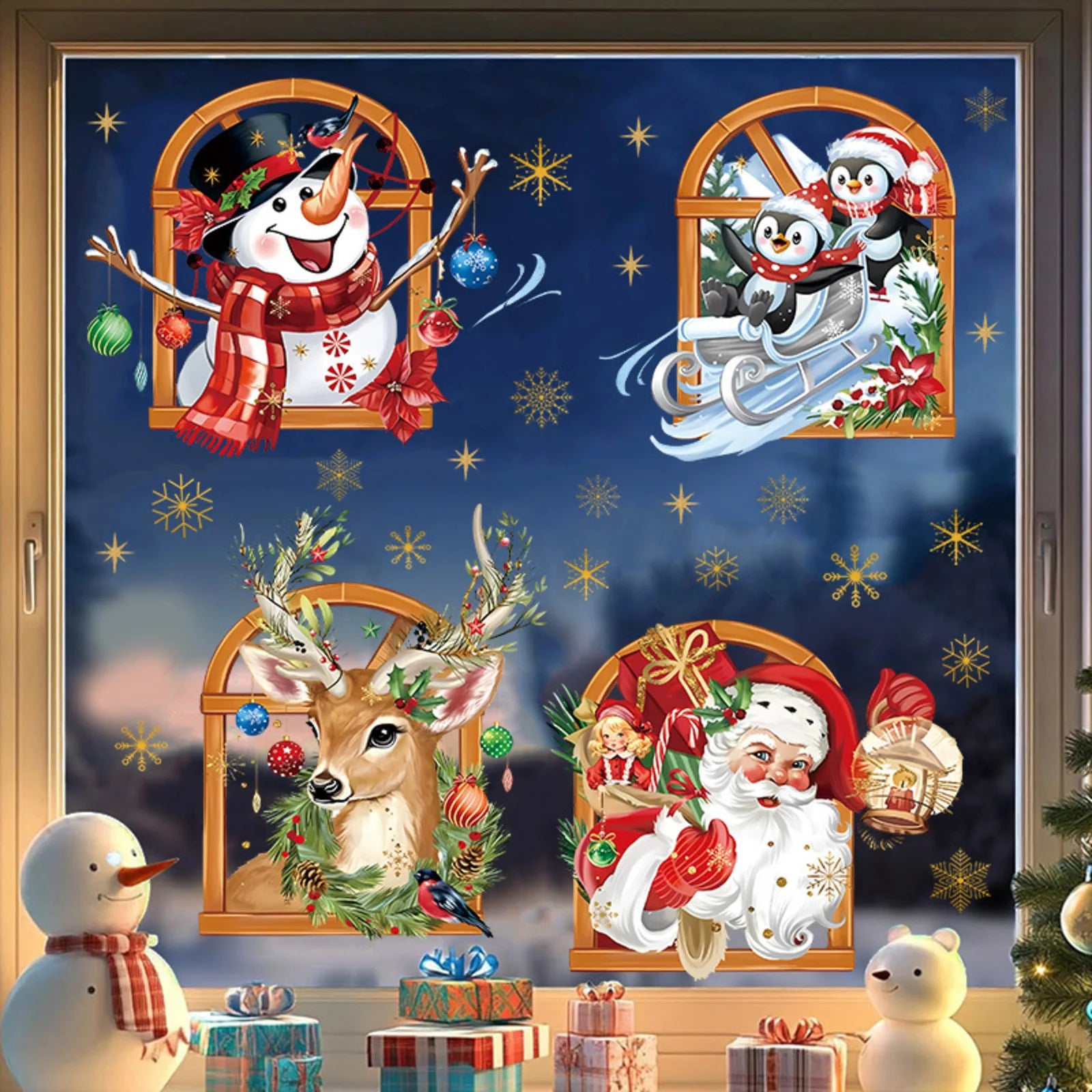 Christmas Holiday Party Decoration Window Stickers