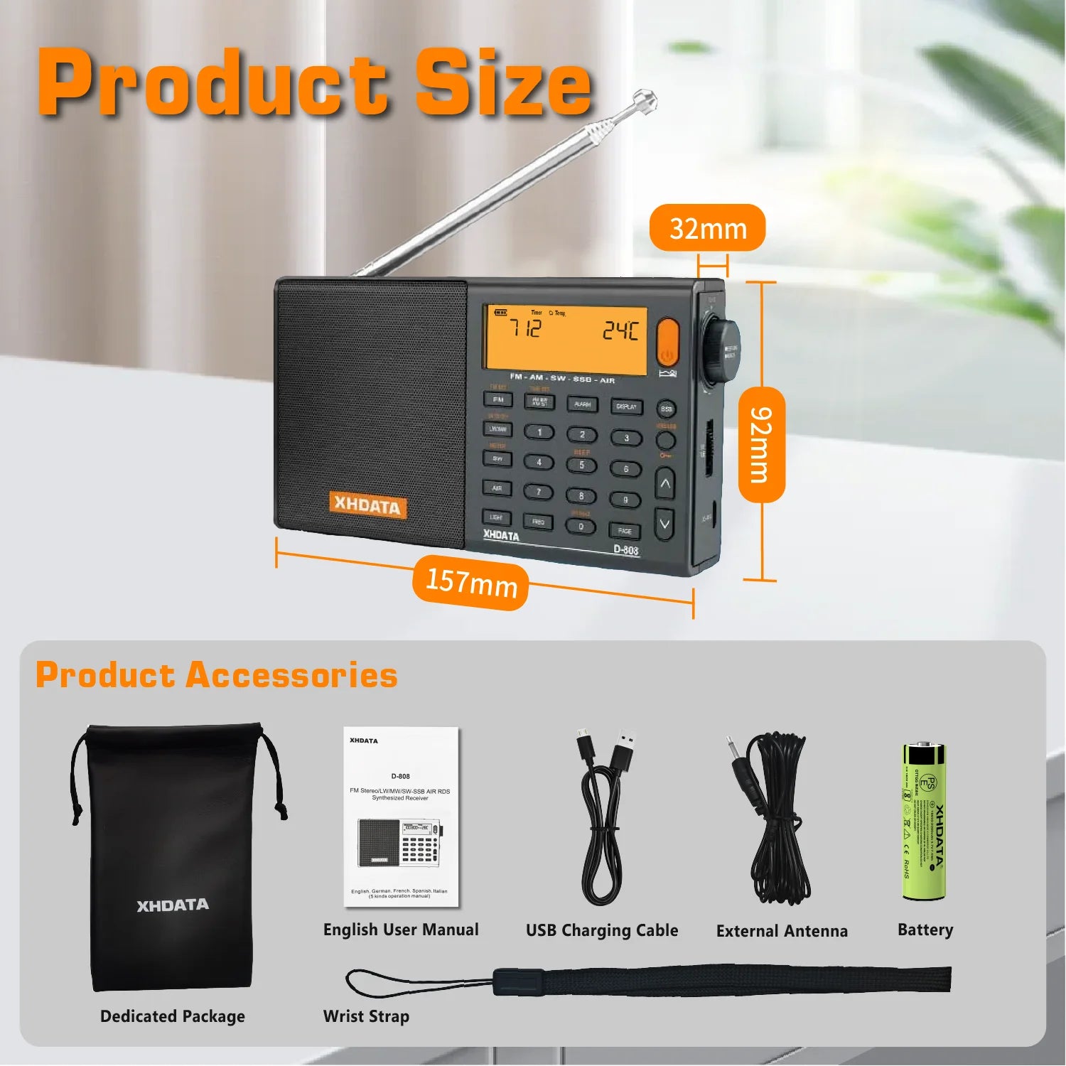 AM/FM/SW/MW SSB AIR RDS Full Band Portable Radio