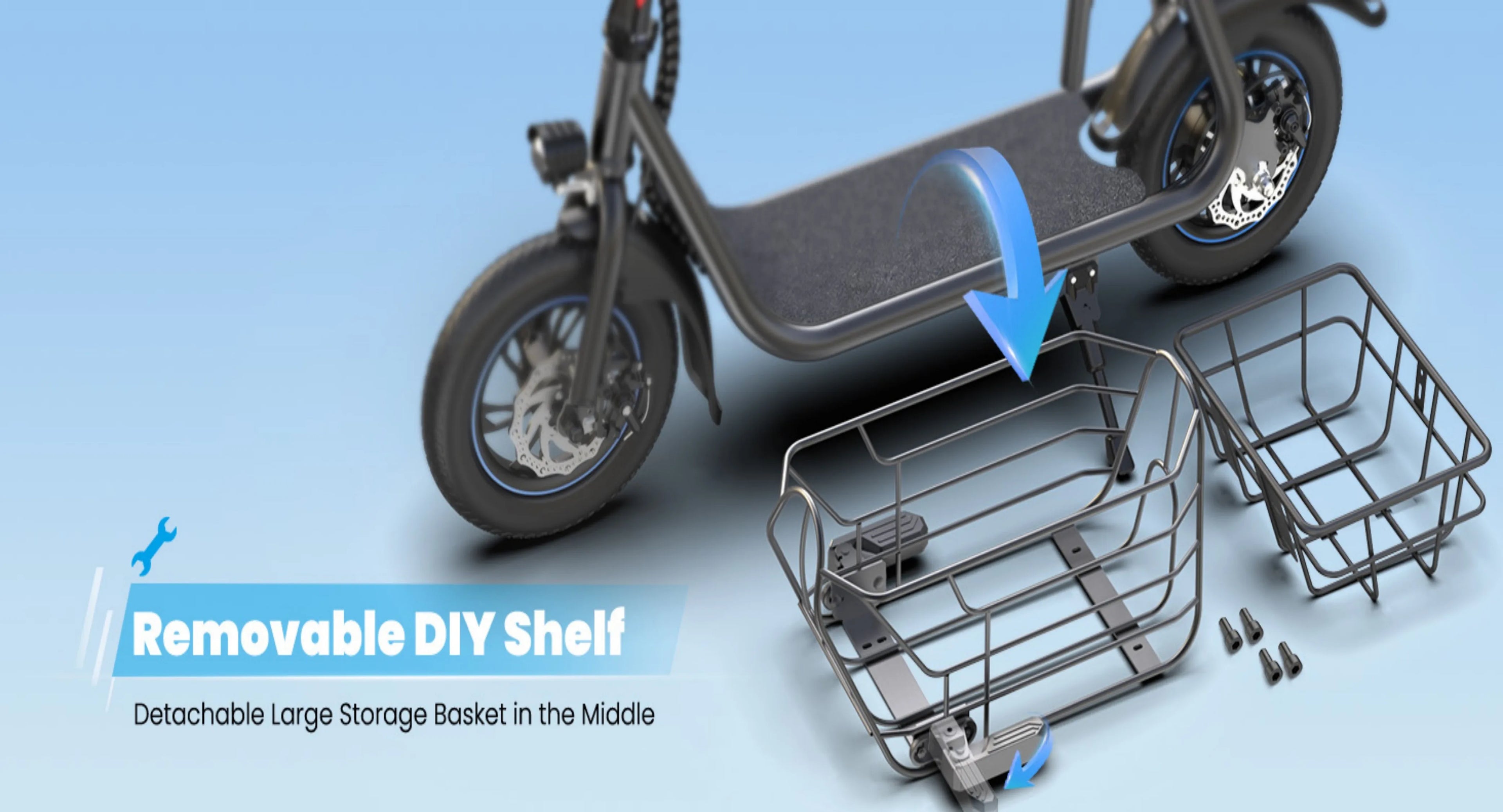 Electric Scooter with Basket for Pet