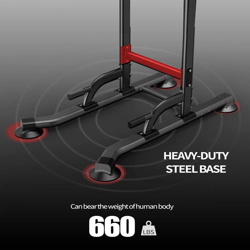 Adjustable Height Pull Up & Dip Station Multi-Function Home Strength Training