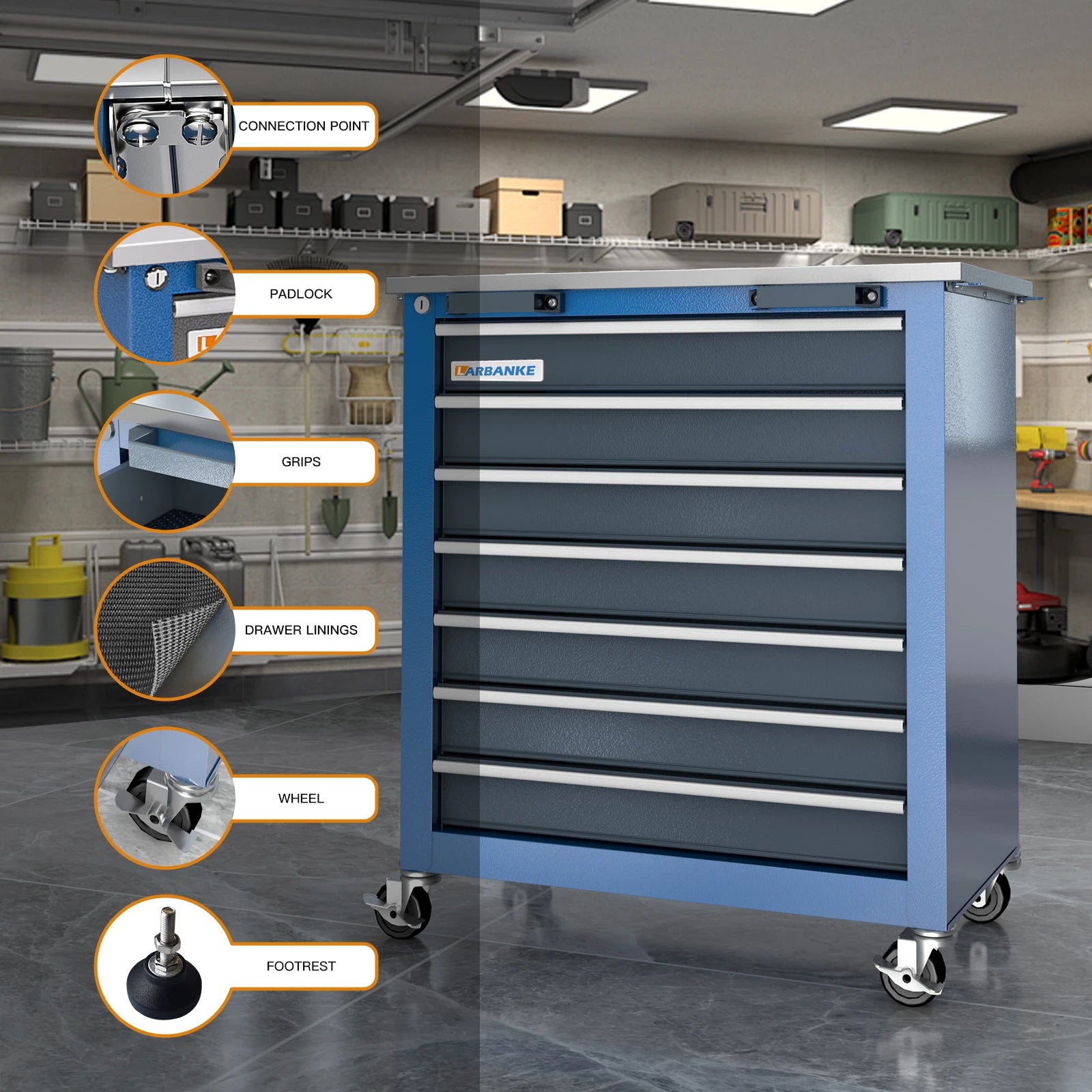 7-Drawer Rolling Tool Chest Toolbox