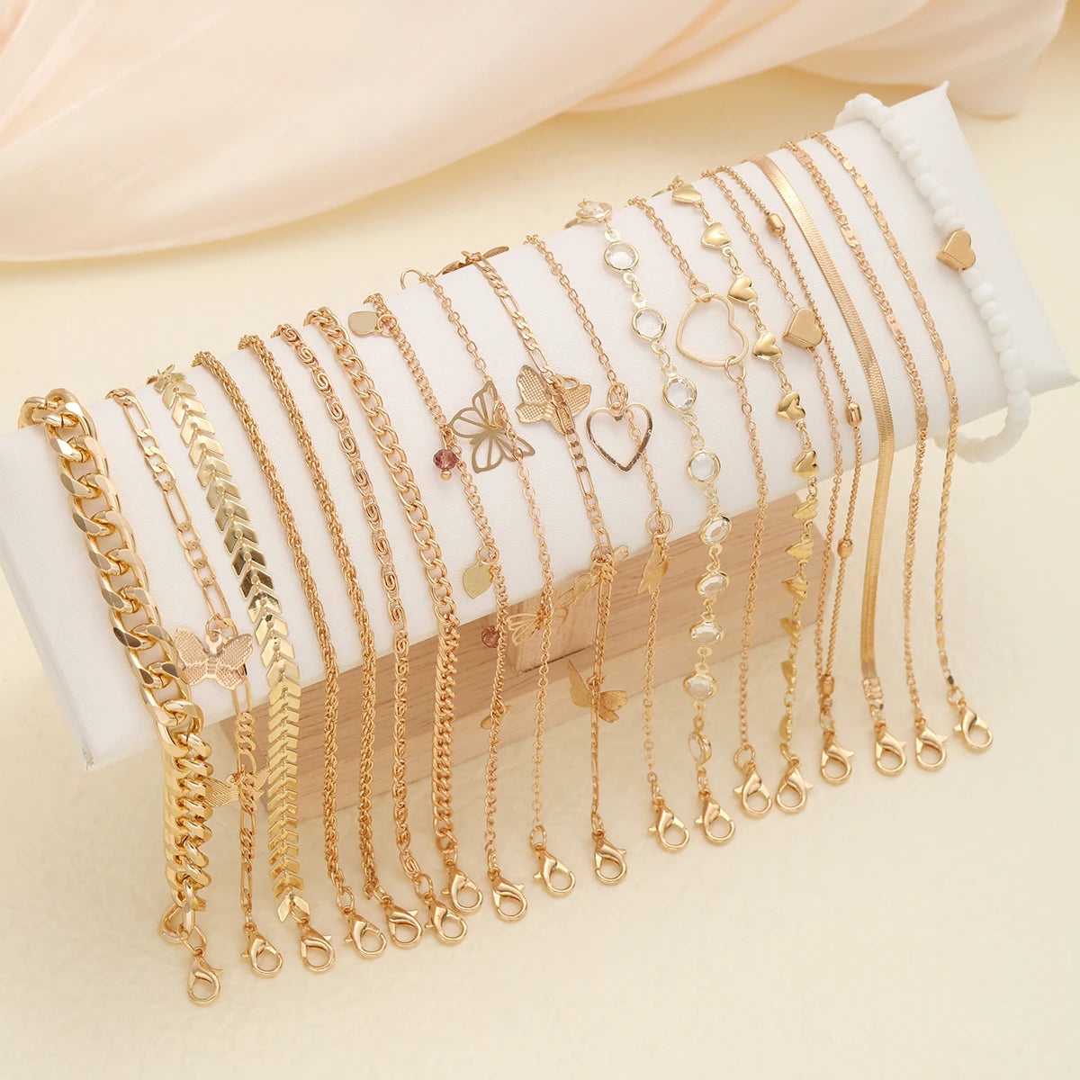 20 Pcs/Set Bohemian Twisted Snake Chain Anklet