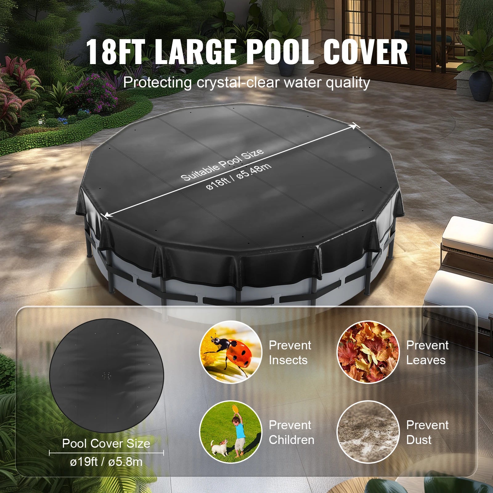 18/15Ft Round Pool Cover