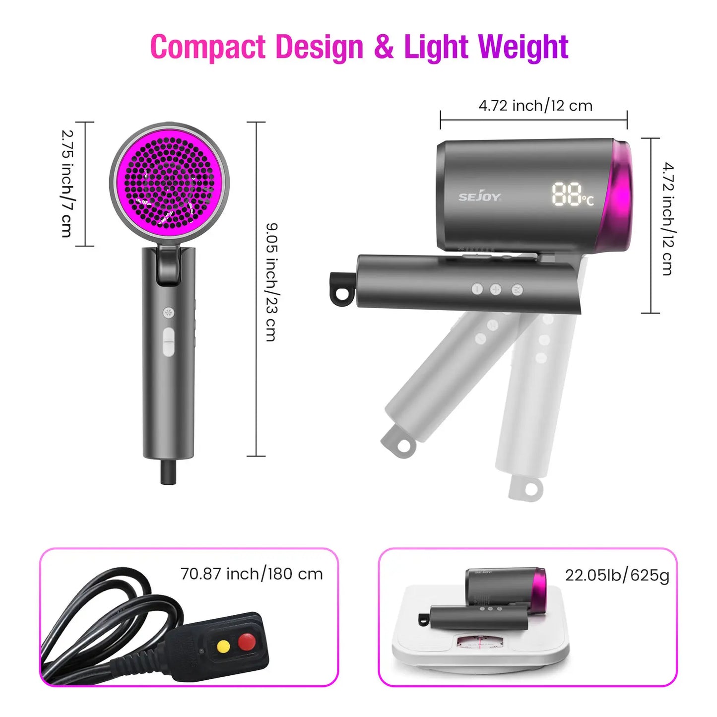 1800W Professional Salon Hair Dryer