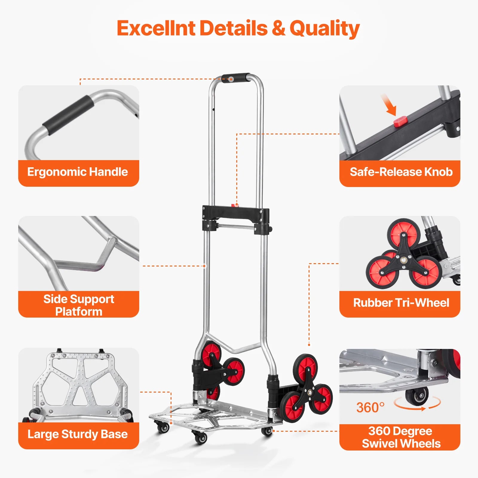 260lbs Folding Hand Truck with Telescoping Handle
