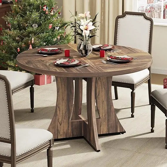 47.2 inch Round Dining Table for 4-6 People