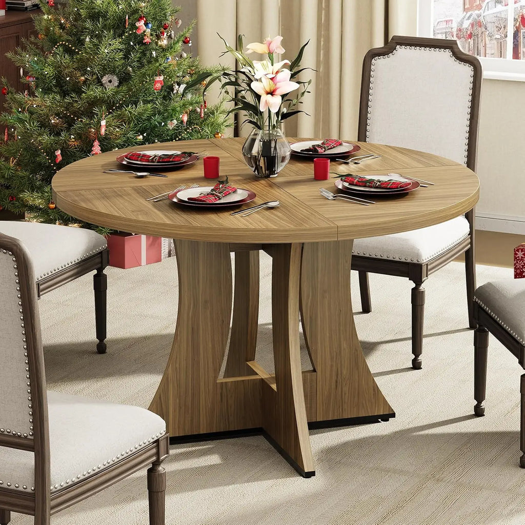 47.2 inch Round Dining Table for 4-6 People